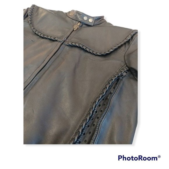 Women's 38 Harley-Davidson Willie G. Leather Jacket Vented with Liner RARE - Picture 5 of 8